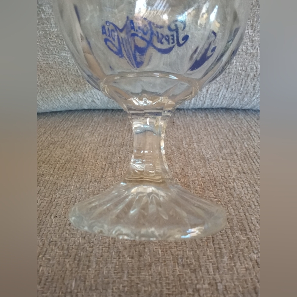 Vintage Pepsi Cola Dimpled Glass Footed Goblet - Picture 6 of 11